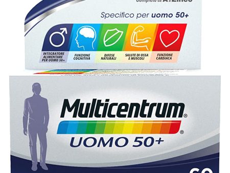 Suplemento de alimentos multivitamínicos multicéntrum 50+ Multivitamin-multimineral, con vitamina D, específicamente formulado para combatir el cansancio y la fatiga para hombres durante 50 años, 60 tabletas For Discount