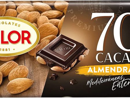 Valor - Chocolate Negro 70% con Almendras Mediterráneas Enteras. Chocolate Valor sin Gluten. e intenso Sabor. Apto para Celiacos - 250 Gramos
cad: 28 2 22 Hot on Sale