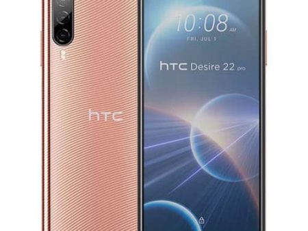 Teléfono Htc Desire 22 Pro Banda 5g. Color Oro (Gold). 128 GB de Memoria Interna, 8 GB de RAM. Dual Sim. Pantalla LCD de 6, 6. Triple cámara trasera de 64+13+5 MP. Smartphone completamente libre. Online Sale