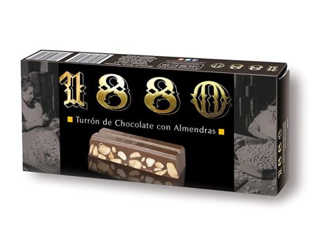 1880 Turrón De Chocolate Con Leche Con Almendras Seleccionadas, Textura Crujiente, Calidad Suprema Pre-Cortado Para Fácil Consumo, Tradicional G Cheap