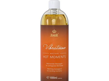 “Hot Moments” de Vibratissimo: aceite de masaje cálido y relajante, aceite erótico afrodisíaco, 1000 ml Embalaje Deteriorado Online