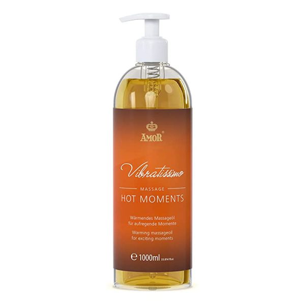 “Hot Moments” de Vibratissimo: aceite de masaje cálido y relajante, aceite erótico afrodisíaco, 1000 ml Embalaje Deteriorado Online