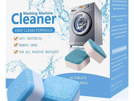 Limpiador de Lavadora, Tableta Efervescente Removedor, Washing Machine Cleaning Tablets, Efervescente Limpiador de Lavadora, Tabletas Efervescentes con Descontaminación triple , 20 PCS Embalaje Deteriorado Online Sale